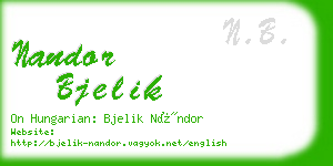 nandor bjelik business card